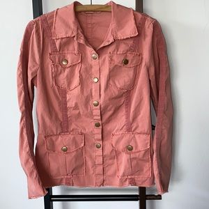 Lightweight Shirt Jacket Raw Edge Finish Small